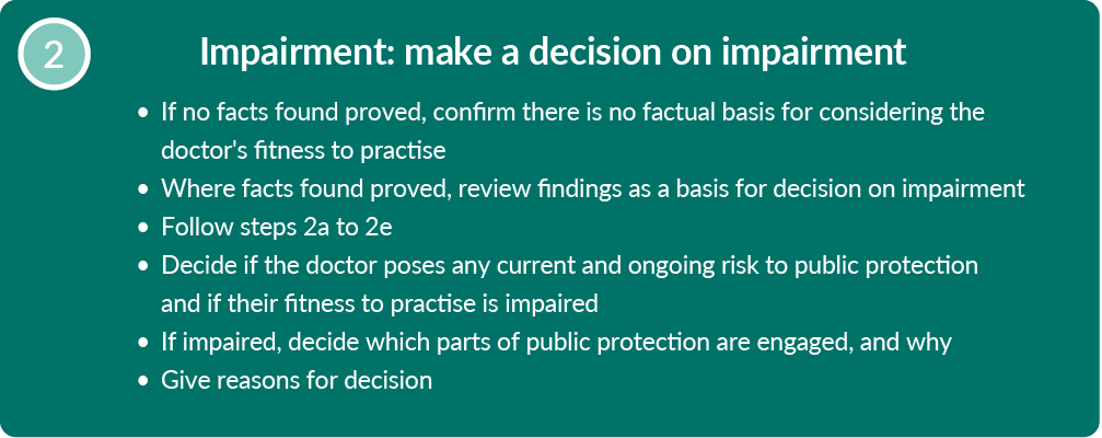 A text alternative is available for this image, follow the link "Text alternative: step 2: make a decision on impairment"