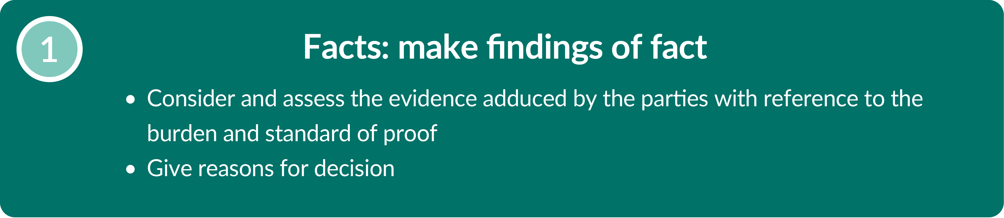 full text alternative for this image can be found using link 'Text alternative: step 1: make findings of fact'